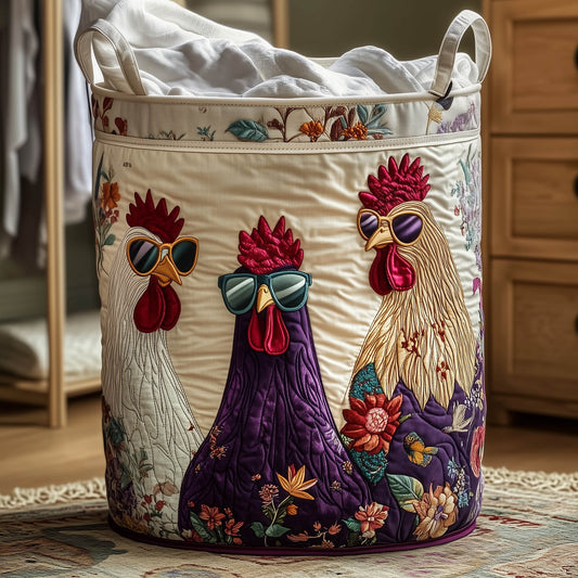 Whimsical Chicken Laundry Tote Bag