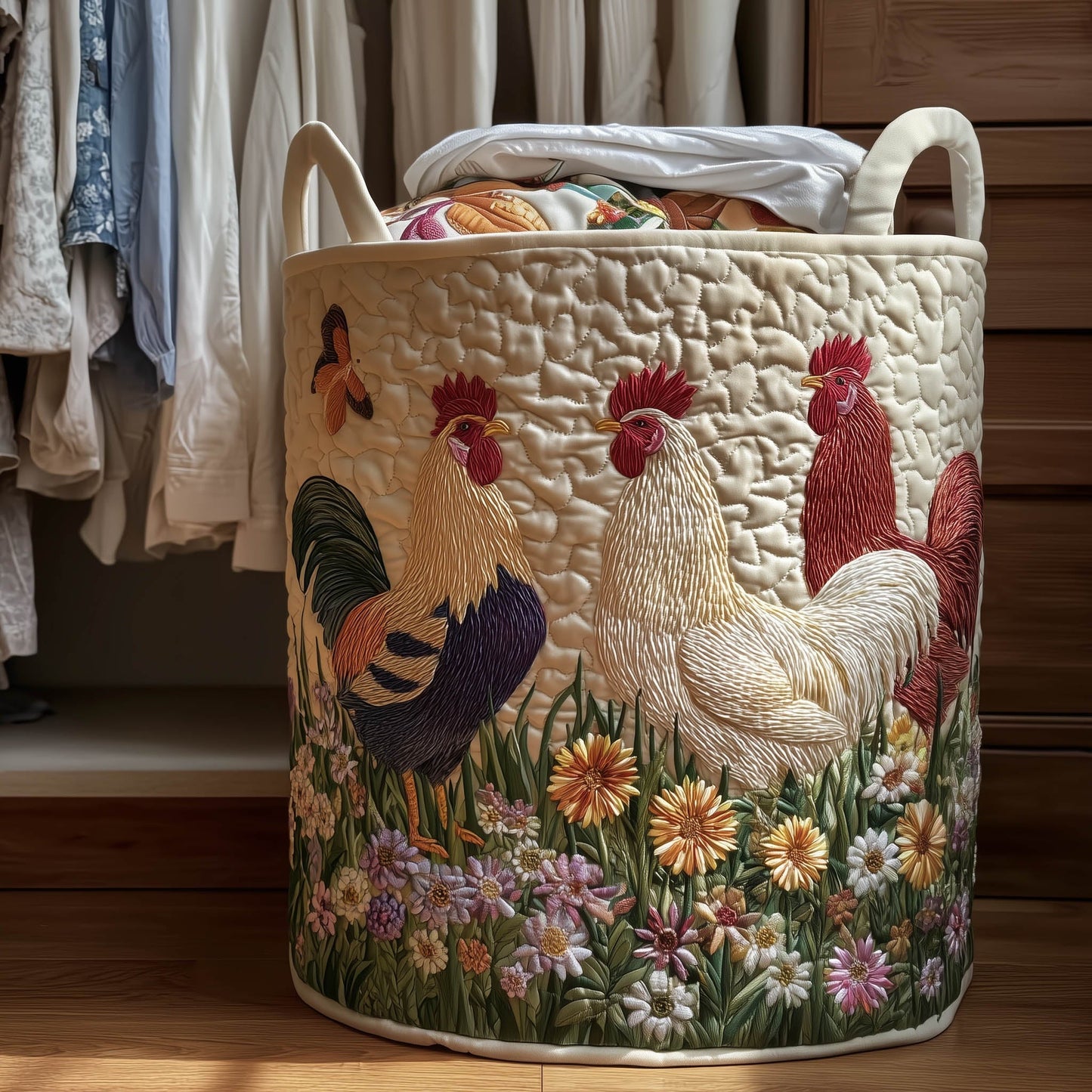 Charming Chicken Laundry Quilted Tote