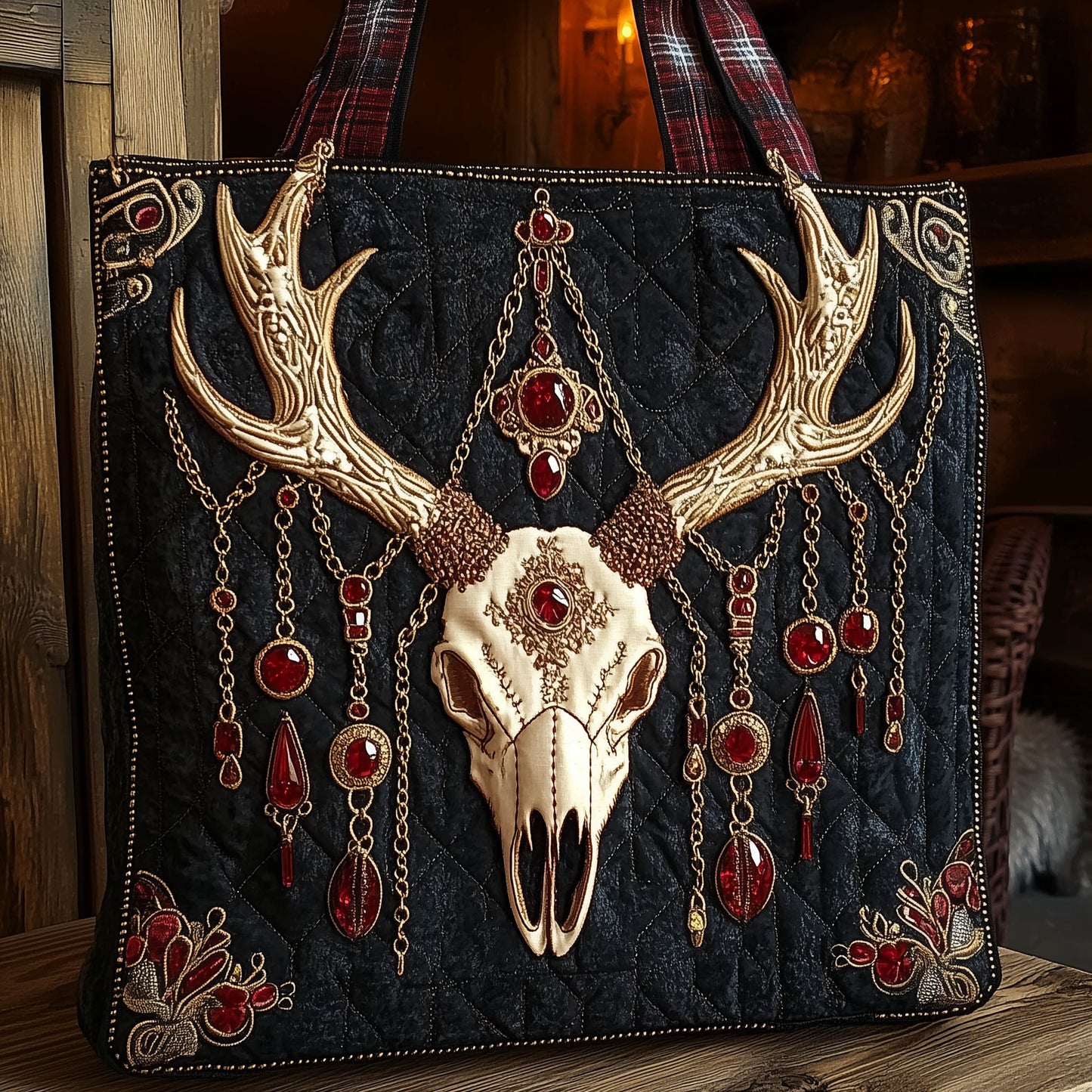 The Majestic Antler Quilted Tote