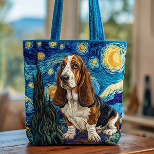 Basset Hound Dog Quilted Tote