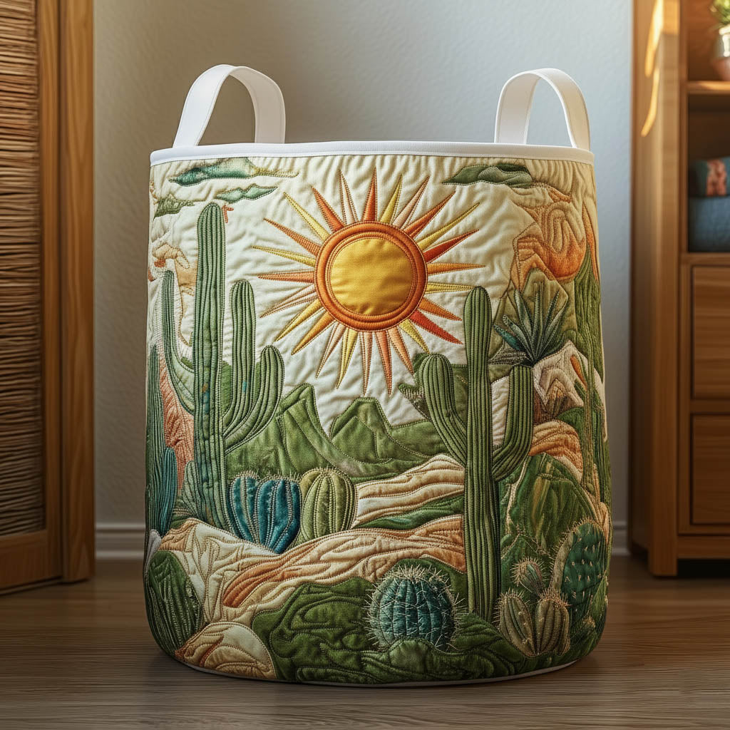 The Cactus Sunset Quilted Laundry Basket Tote 6042