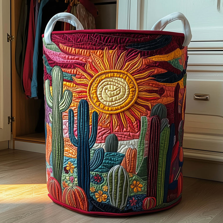 Cactus Sunset Laundry Tote Bag