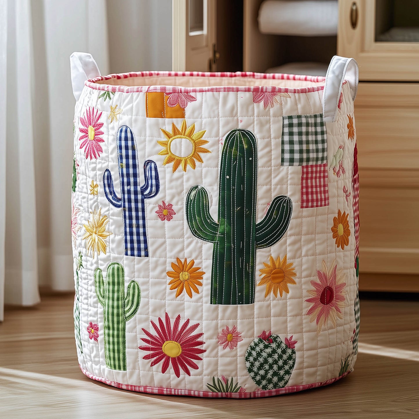Sunshine Cacti Laundry Quilted Tote