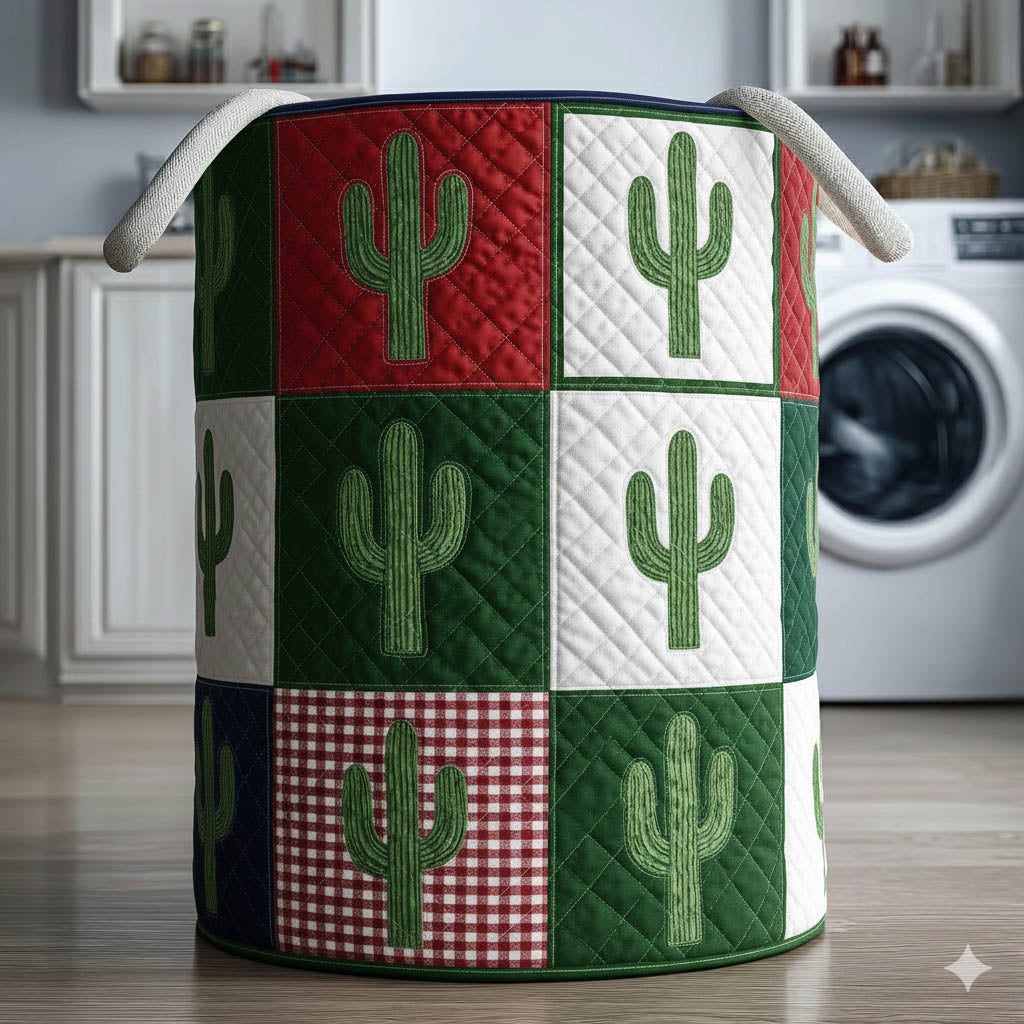 Cacti Patchwork Laundry Quilted Tote