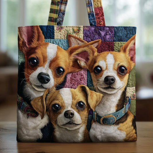 Everyday Chihuahua Dogs Quilted Tote
