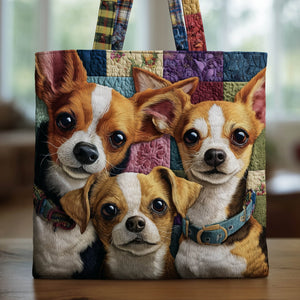 Everyday Chihuahua Dogs Quilted Tote