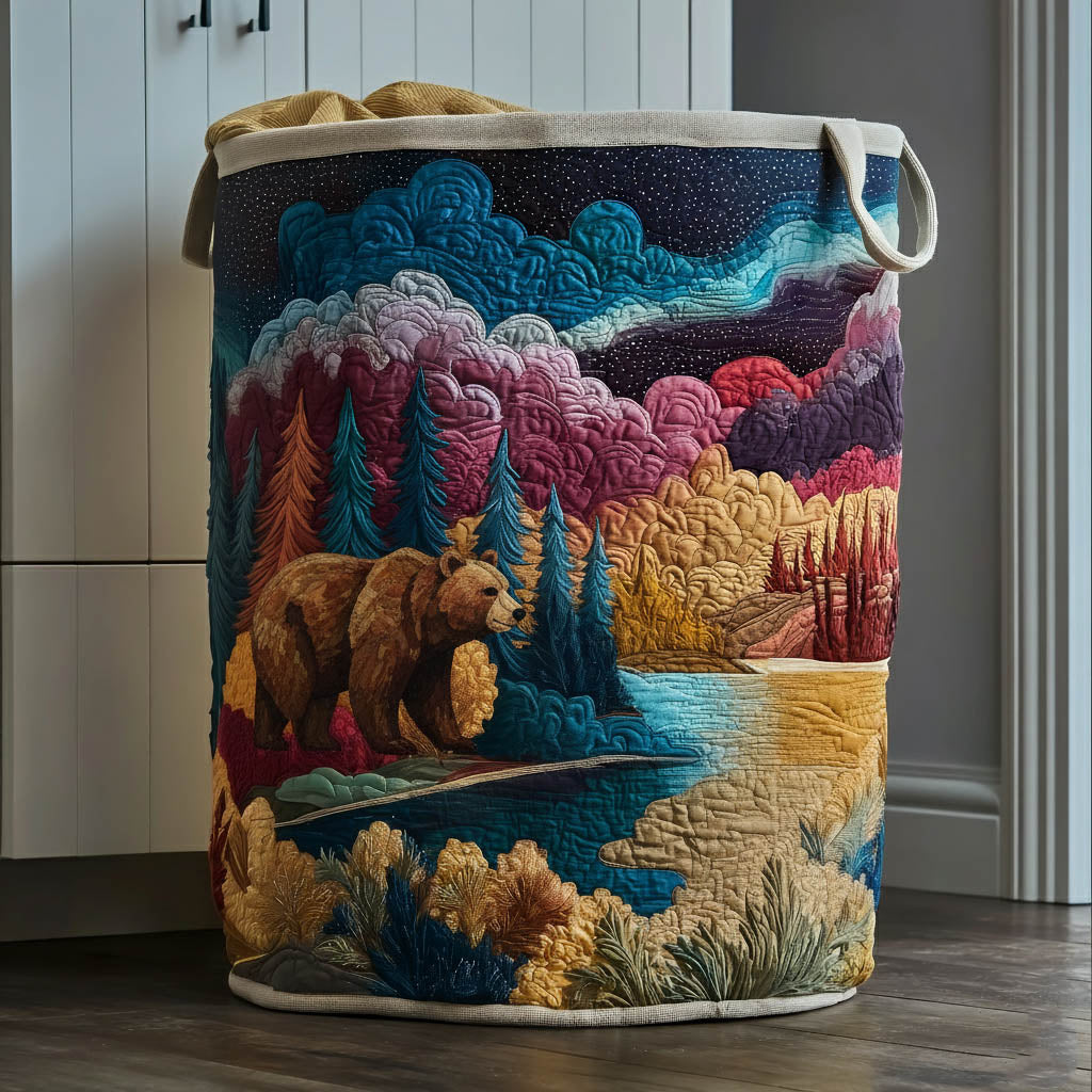 The Aurora Bear Quilted Laundry Basket Tote