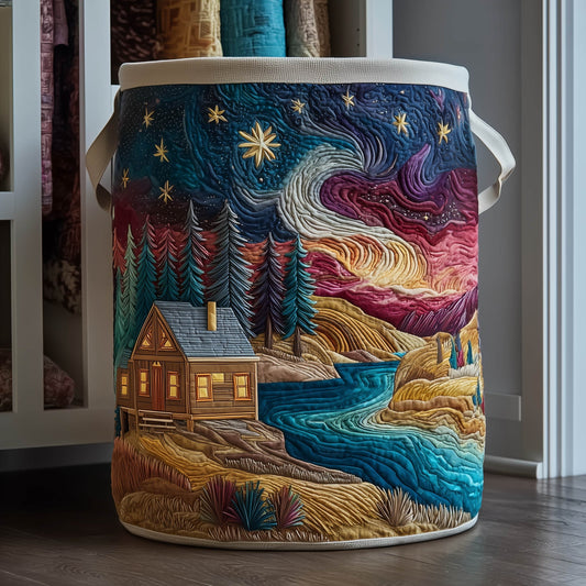 Aurora Borealis Cabin Quilted Tote