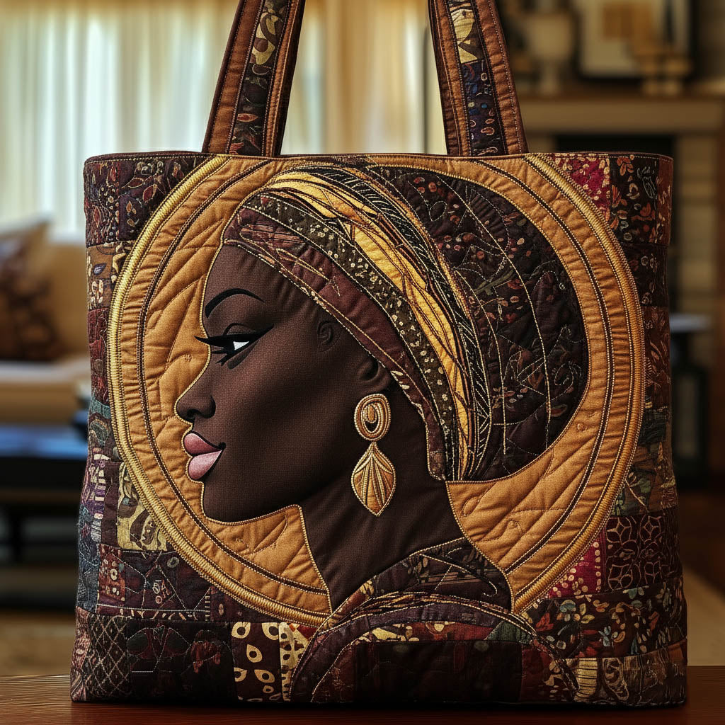 African Woman Profile Tote Bag