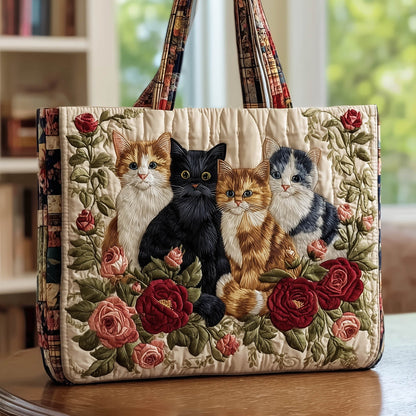 The Cat And Rose Quilted Tote