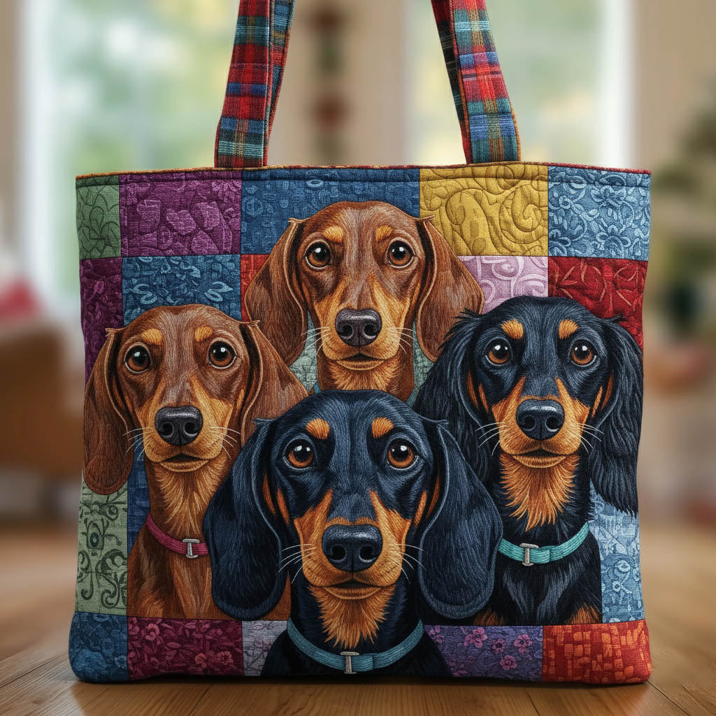 Dachshund Dogs Patchwork Quilted Tote