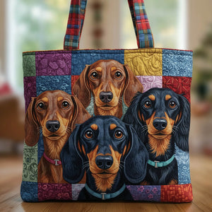 Dachshund Dogs Patchwork Quilted Tote