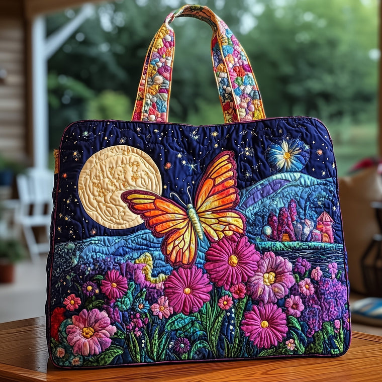 Everyday Butterfly Moon Quilted Tote