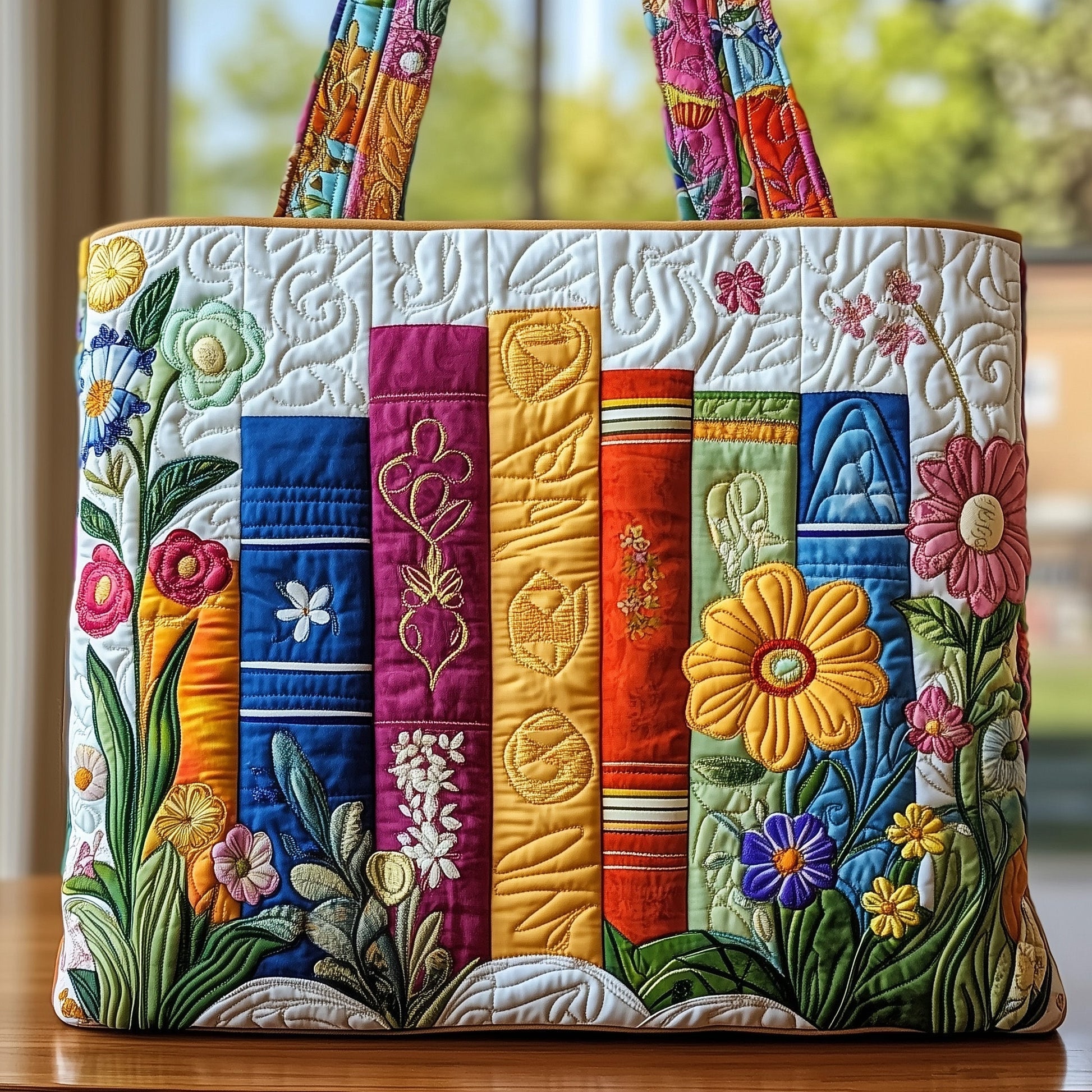 Everyday Floral Library Tote Bag