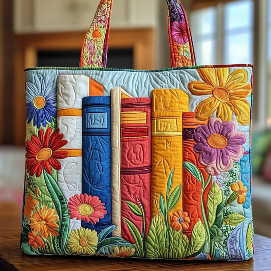 The Floral Books Quilted Tote T915