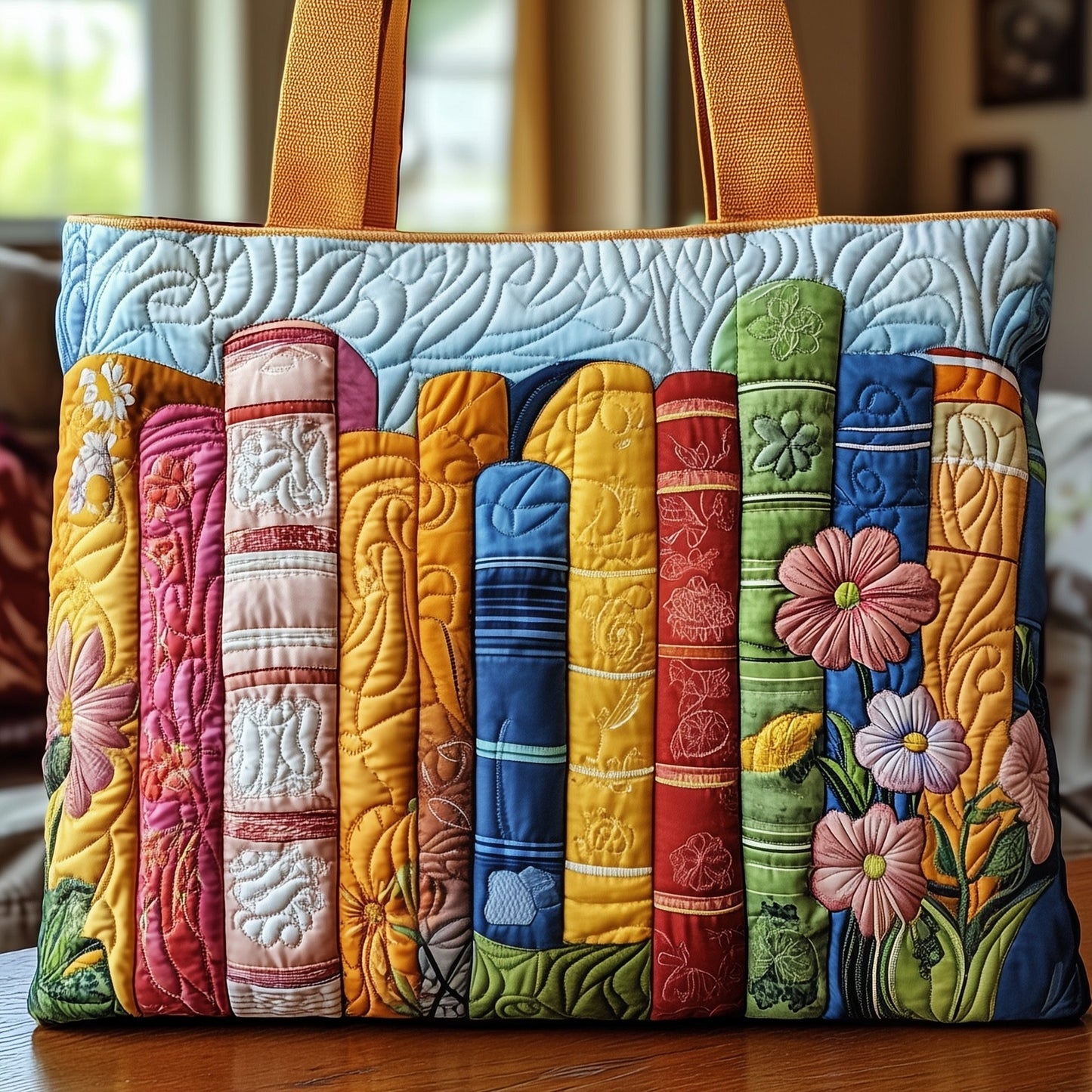 Everyday Blooming Book Quilted Tote