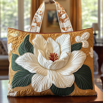 Everyday Magnolia Flower Quilted Tote