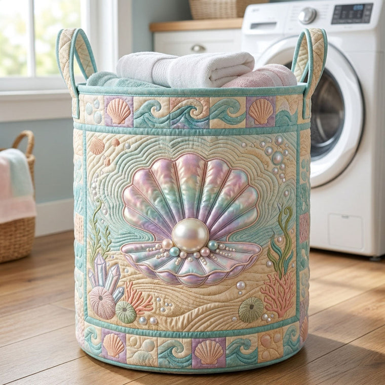 Seashell Gems Laundry Quilted Tote