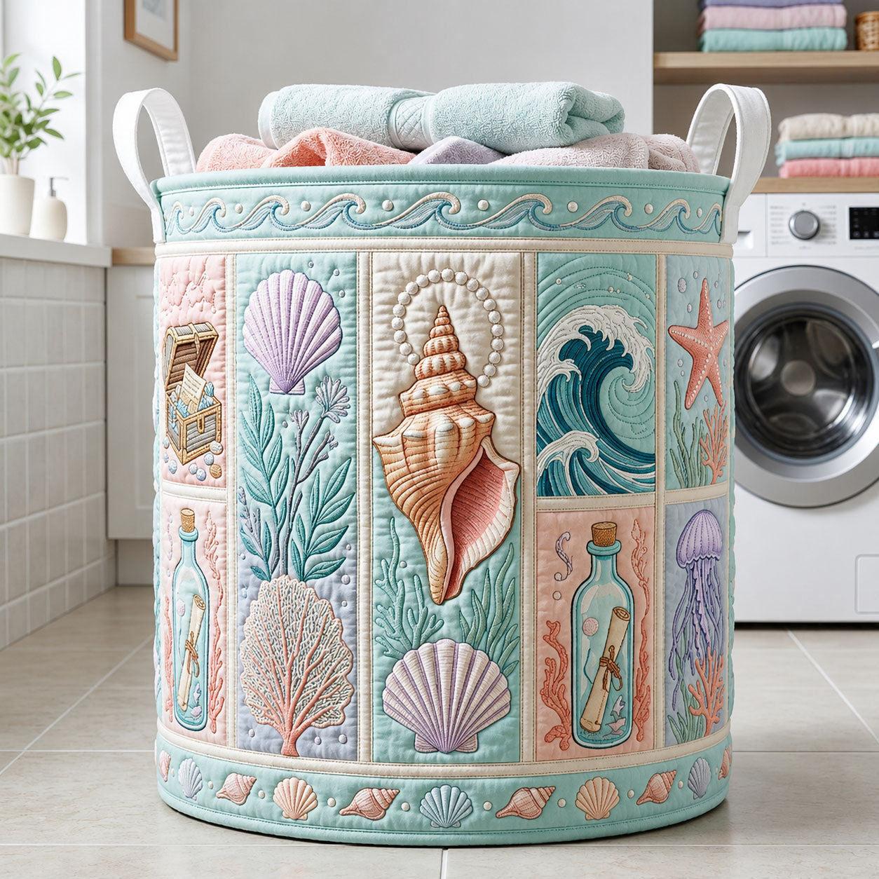 Ocean Creatures Laundry Tote Bag