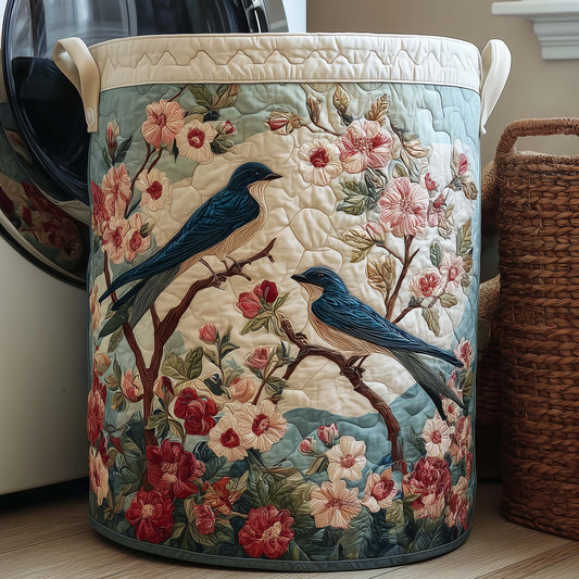 The Spring Swallow Quilted Laundry Basket Tote