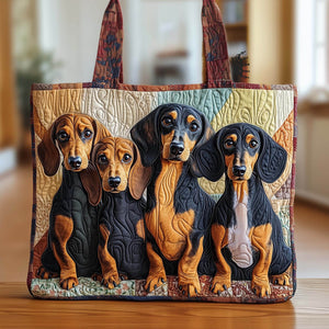 Everyday Dachshund Dogs Quilted Tote