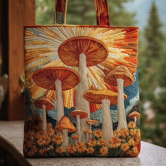 The Sunflare Fungi Quilted Tote