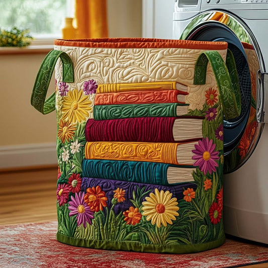 The Rainbow Stack Quilted Laundry Basket Tote