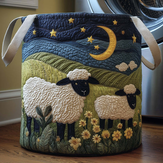 The Moonlit Flock Quilted Laundry Basket Tote