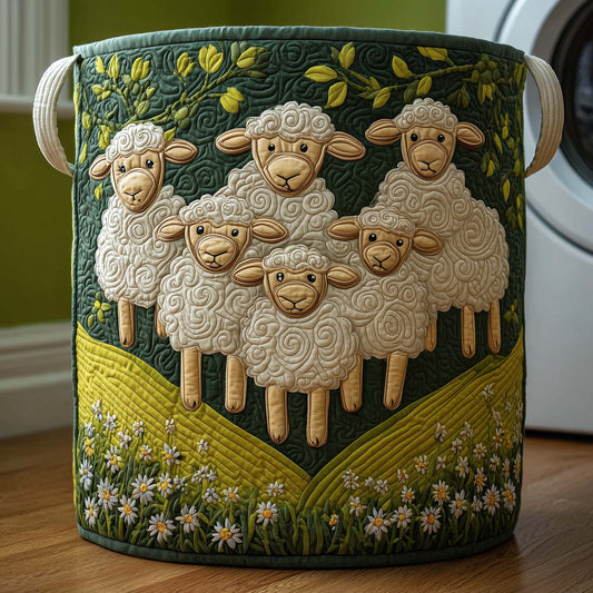 The Green Flock Quilted Laundry Basket Tote