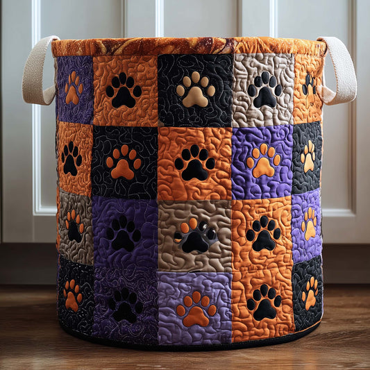 The Midnight Paws Quilted Laundry Basket Tote