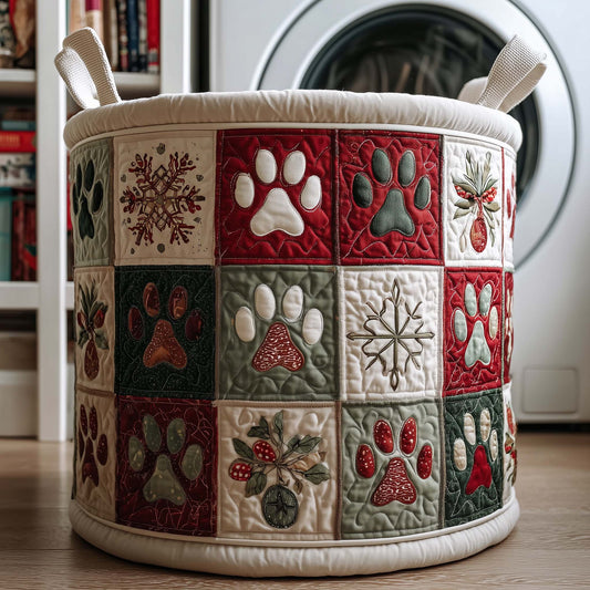 The Holiday Paws Quilted Laundry Basket Tote