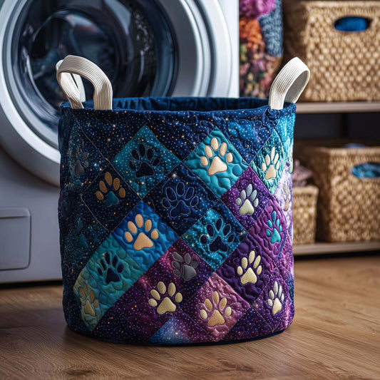 The Galaxy Paws Quilted Laundry Basket Tote