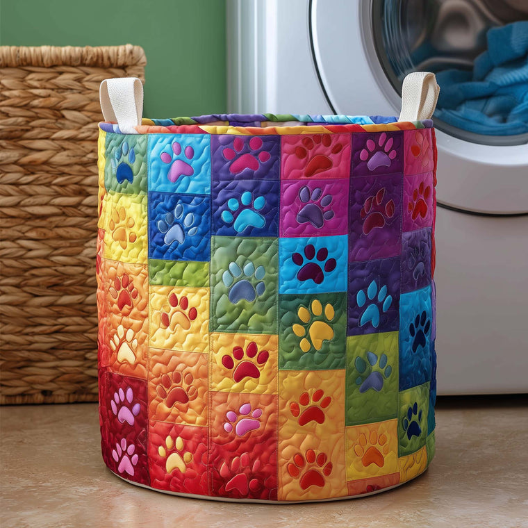 Rainbow Paws Laundry Quilted Tote