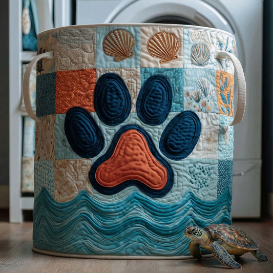 The Ocean Paw Quilted Laundry Basket Tote