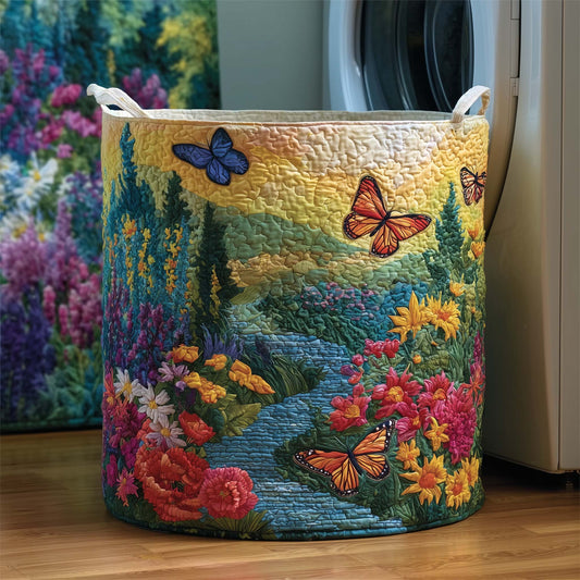 The Meadow Stream Quilted Laundry Basket Tote