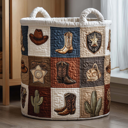 Western Patchwork Laundry Tote Bag