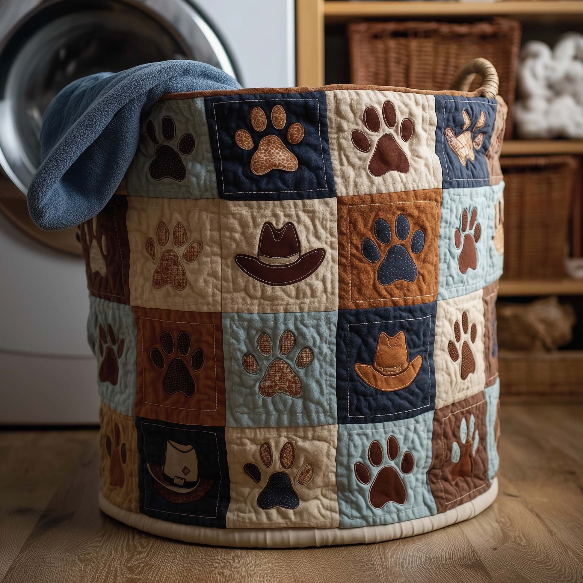 The Western Paws Quilted Laundry Basket Tote
