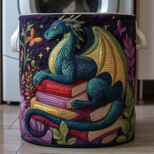 The Story Dragon Quilted Laundry Basket Tote