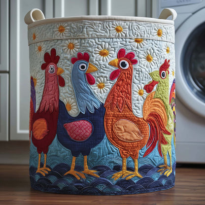 The Daisy Chickens Quilted Laundry Basket Tote