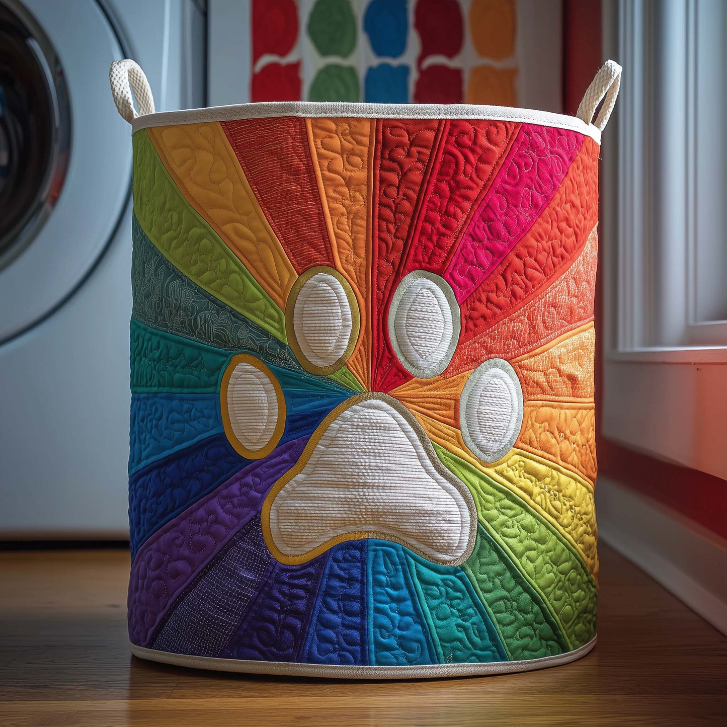 Rainbow Paws Laundry Tote Bag