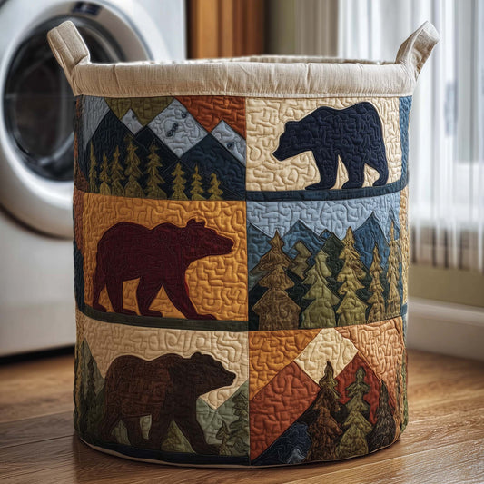 The Mountain Bear Quilted Laundry Basket Tote