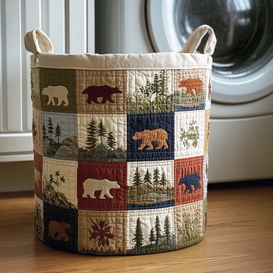 The Patchwork Bear Quilted Laundry Basket Tote