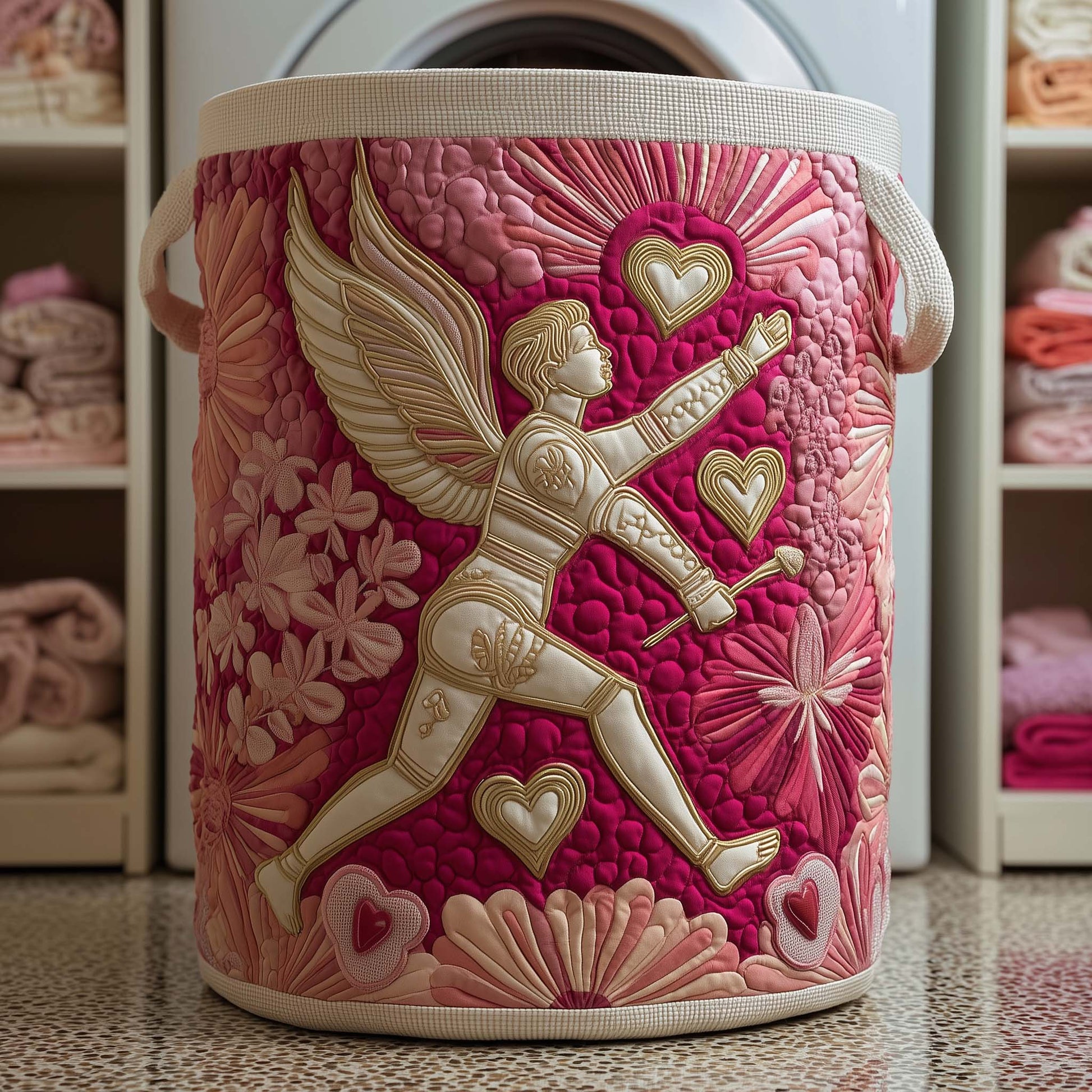 The Cupid Love Quilted Laundry Basket Tote
