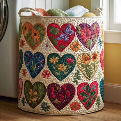 The Garden Hearts Quilted Laundry Basket Tote