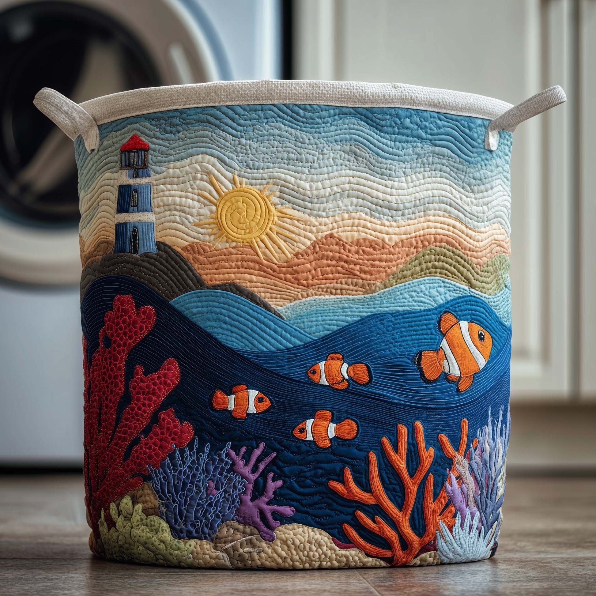 The Coral Coast Quilted Laundry Basket Tote