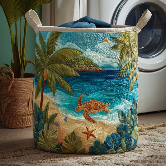 The Turtle Shore Quilted Laundry Basket Tote