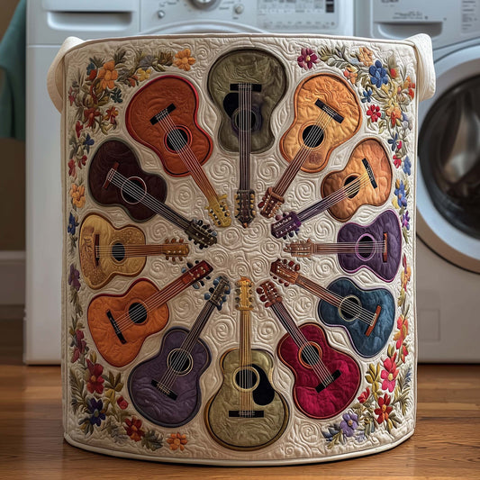 The Guitar Circle Quilted Laundry Basket Tote