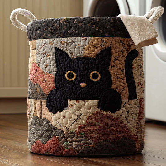 The Patchwork Cat Quilted Laundry Basket Tote