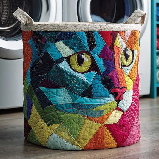The Neon Cat Quilted Laundry Basket Tote