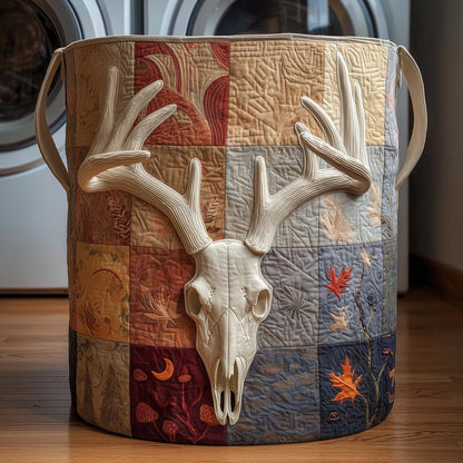 The Patchwork Deer Quilted Laundry Basket Tote 2170